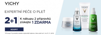 Kosmetika VICHY v akci 2+1 ZDARMA