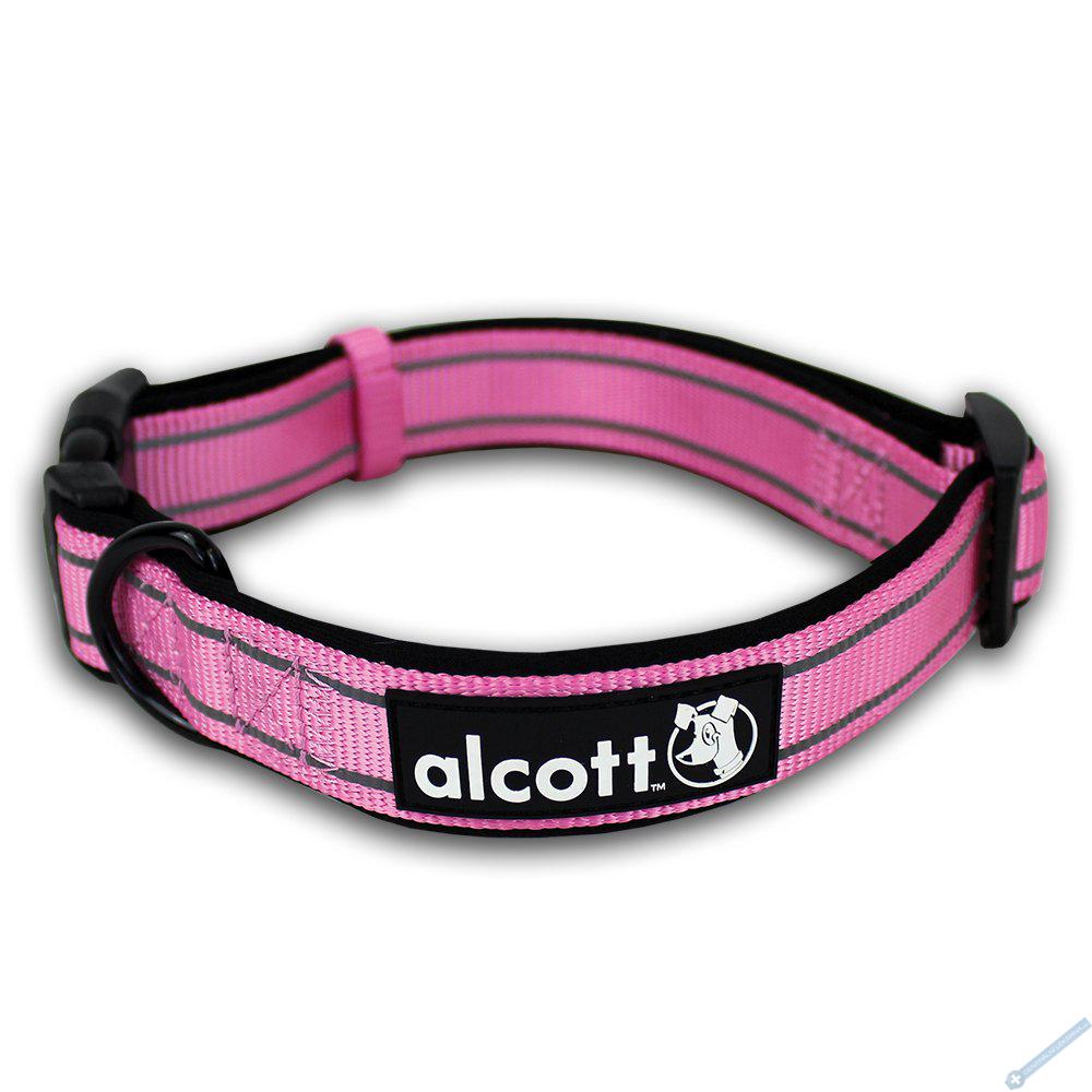 Alcott Reflexní obojek pro psy Adventure růžový velikost M