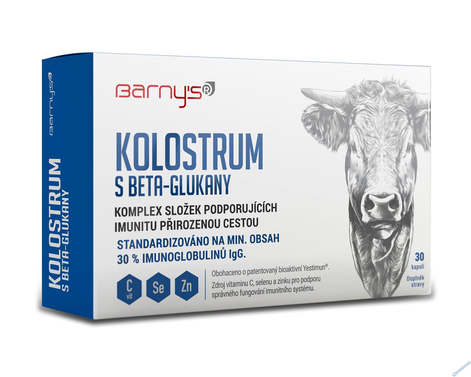 Barny's Kolostrum s beta-glukany 30 kapsl