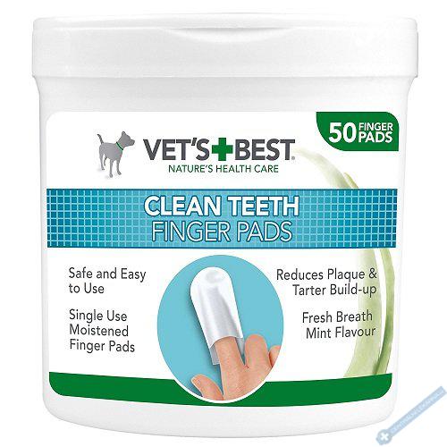 VET&#39;S BEST Čisticí utěrky na zuby pro psy 50ks