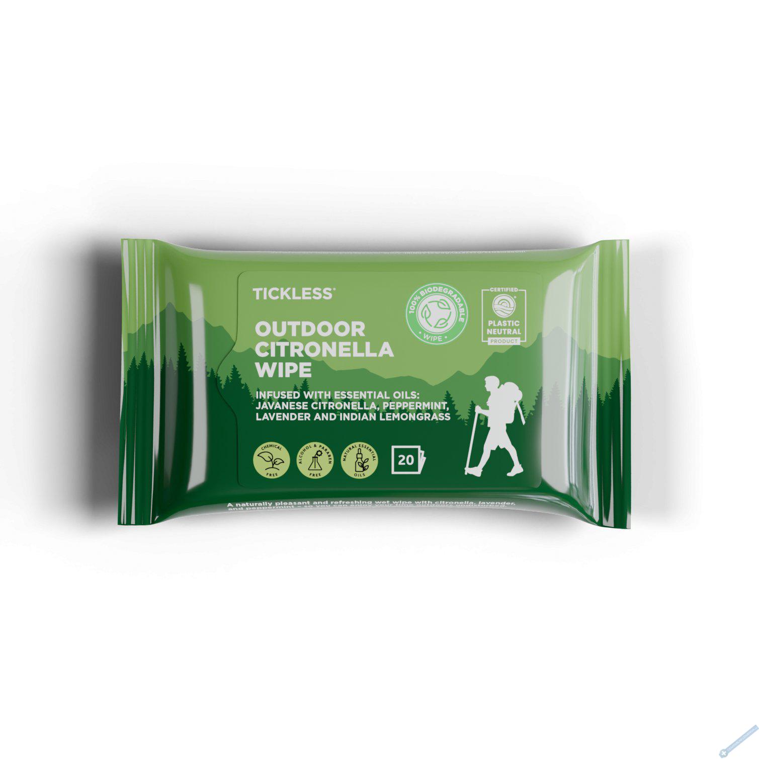 TICKLESS� Citronella Ut�rky proti kom�r�m a kl횝at�m pro lidi 20ks