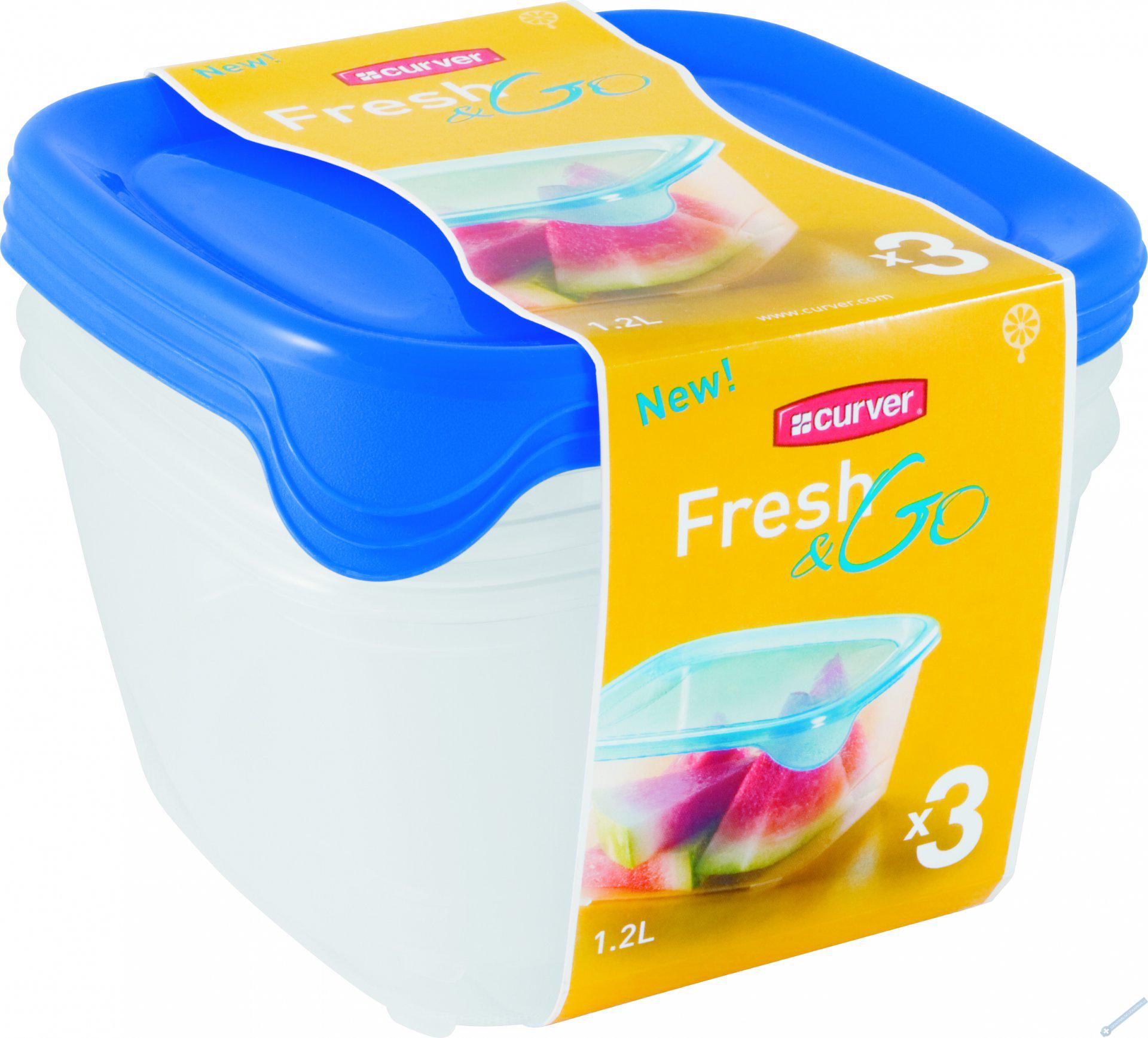 CURVER Fresh&Go Set dóz Modrá/transparentní 3x1.2l