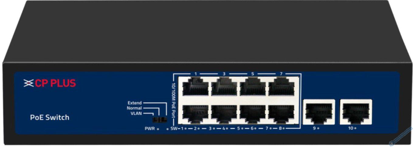 Osmiportov 10/100 Mbps PoE switch s 2x 10/100 Mbps uplinkem