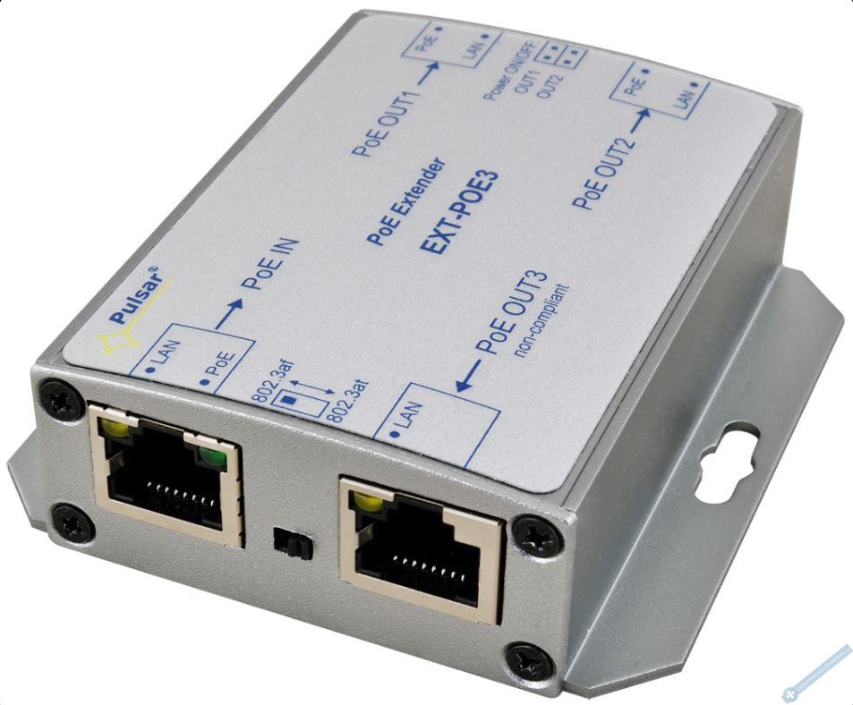 PoE extender s rozboenm na ti IP kamery