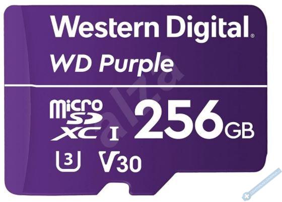 MicroSDXC pamov karta Western Digital PURPLE pro kamerov systmy - 256GB