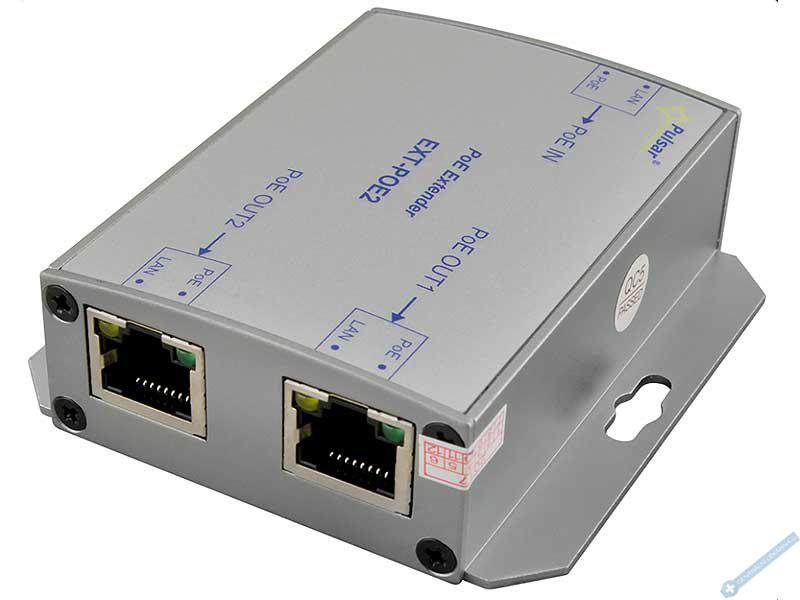 PoE extender s rozboenm na dv IP kamery