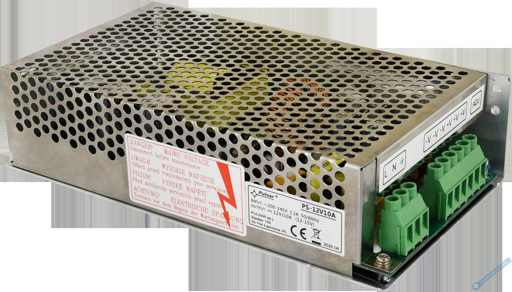 Napjec zdroj pro vce kamer - 12V/10A v kovu