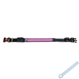 Flamingo LED nylonov obojek rov s USB nabjenm 48cm