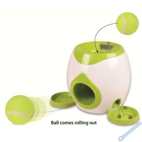 Flamingo Interaktivní hračka na pamlsky s tenisovým míčkem pro psy 29x19x18cm