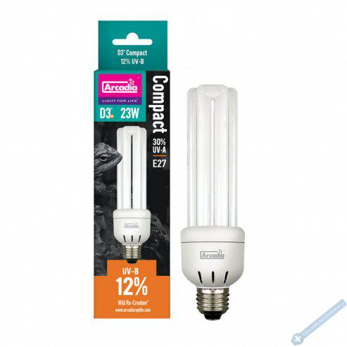 Arcadia D3+ Compact Reptile Lamp 23W 12. 0 UVB