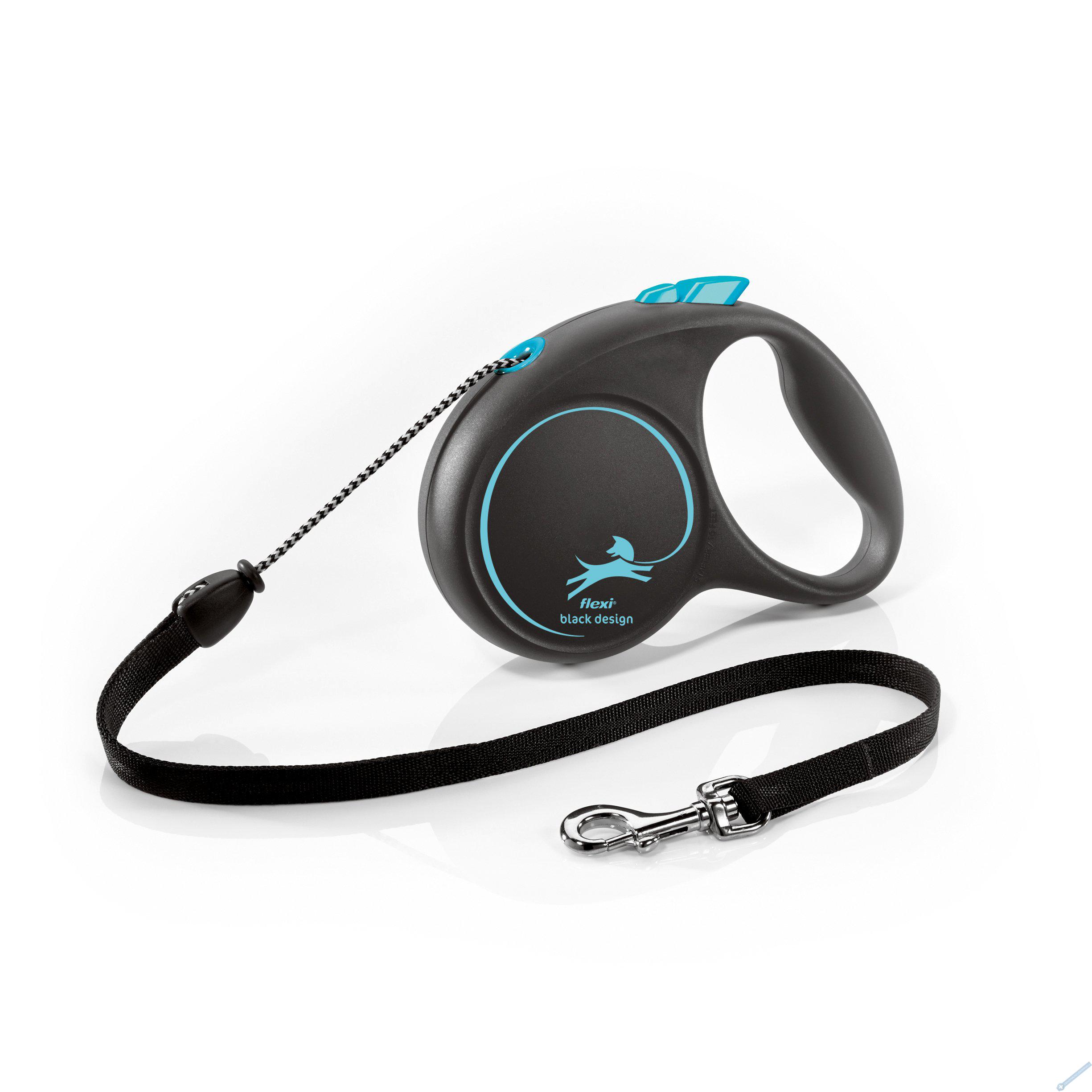 Flexi Vod�tko Black Design M lanko 5m �erno-modr�