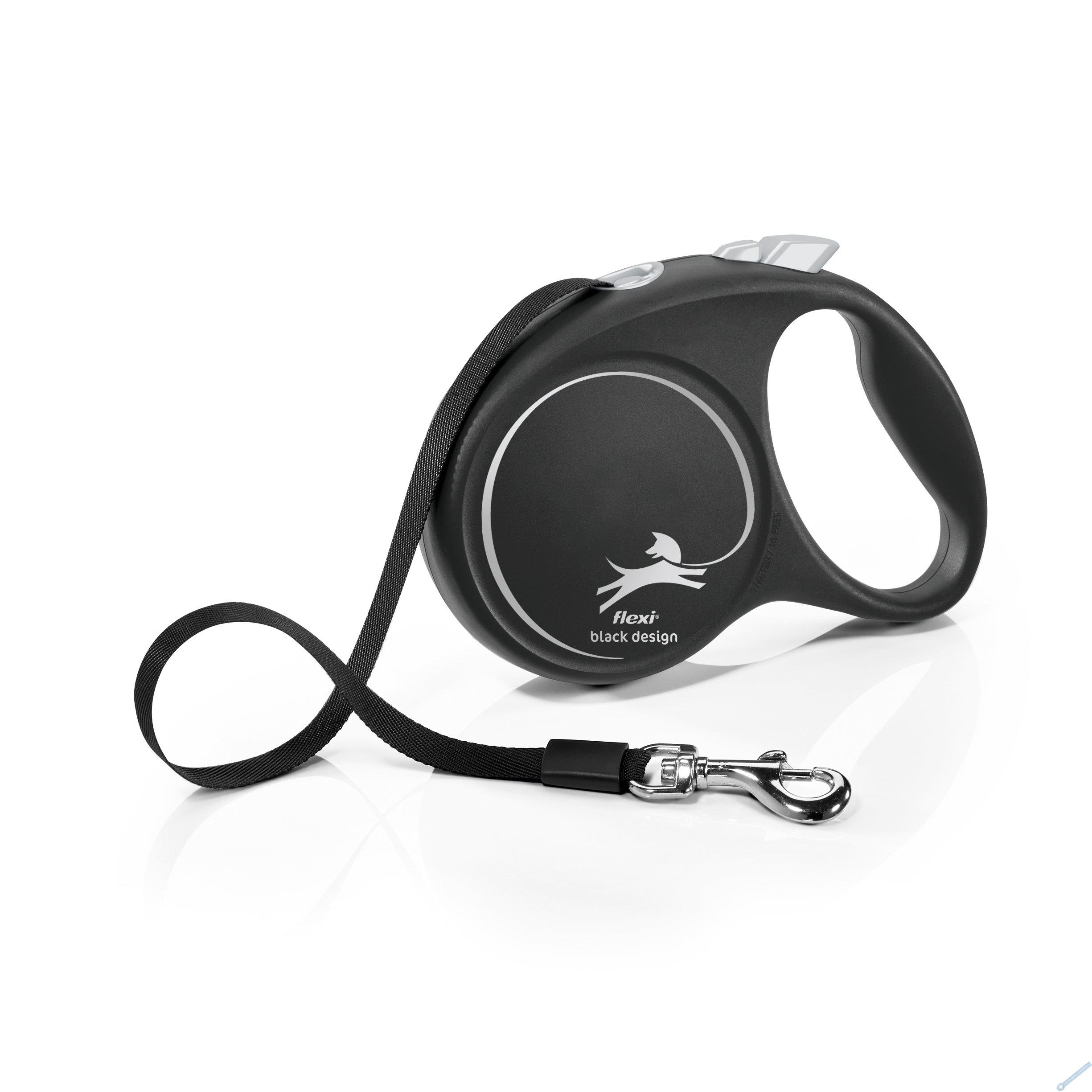 Flexi Vod�tko Black Design L p�sek 5m �erno-st��brn�