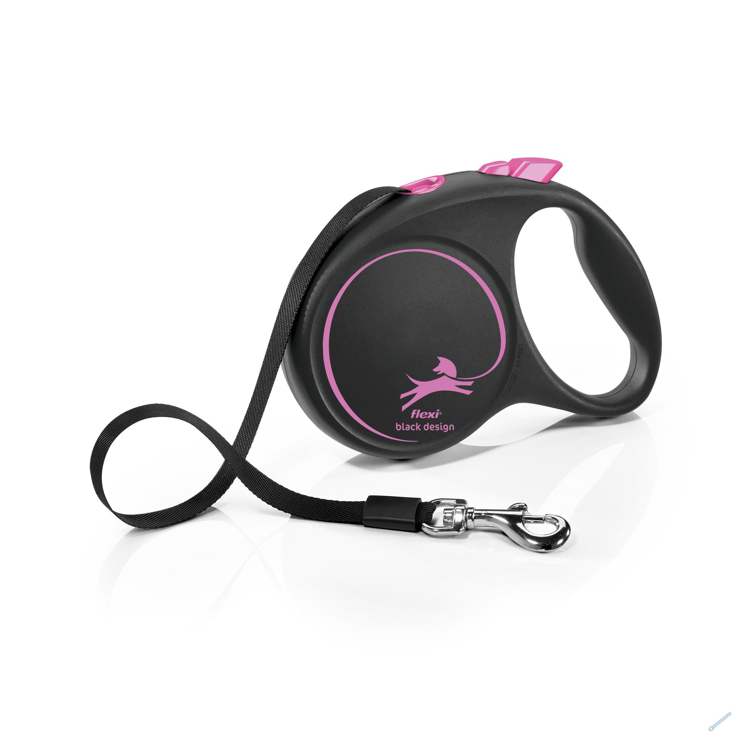 Flexi Vod�tko Black Design L p�sek 5m �erno-r��ov�