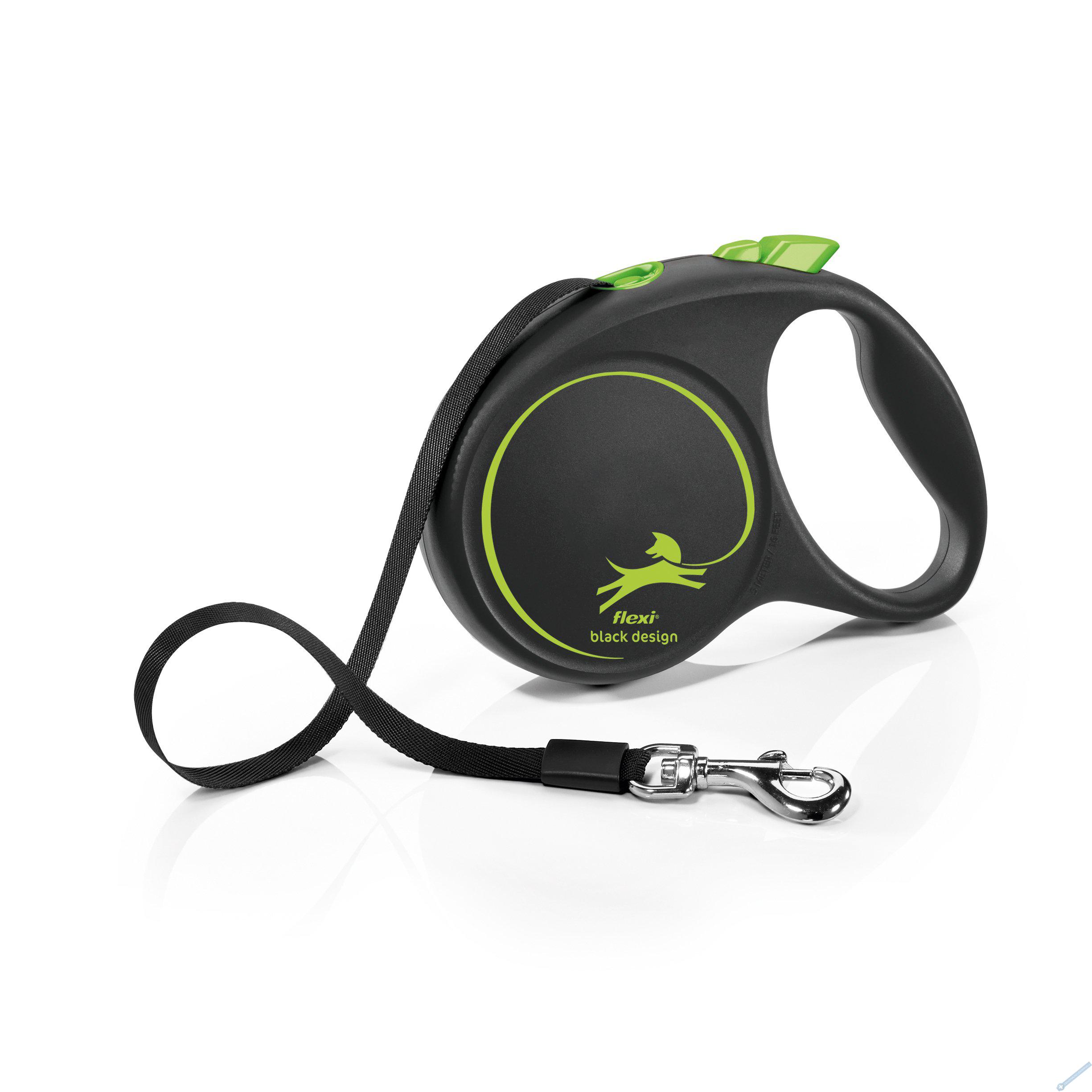 Flexi Vod�tko Black Design L p�sek 5m �erno-zelen�