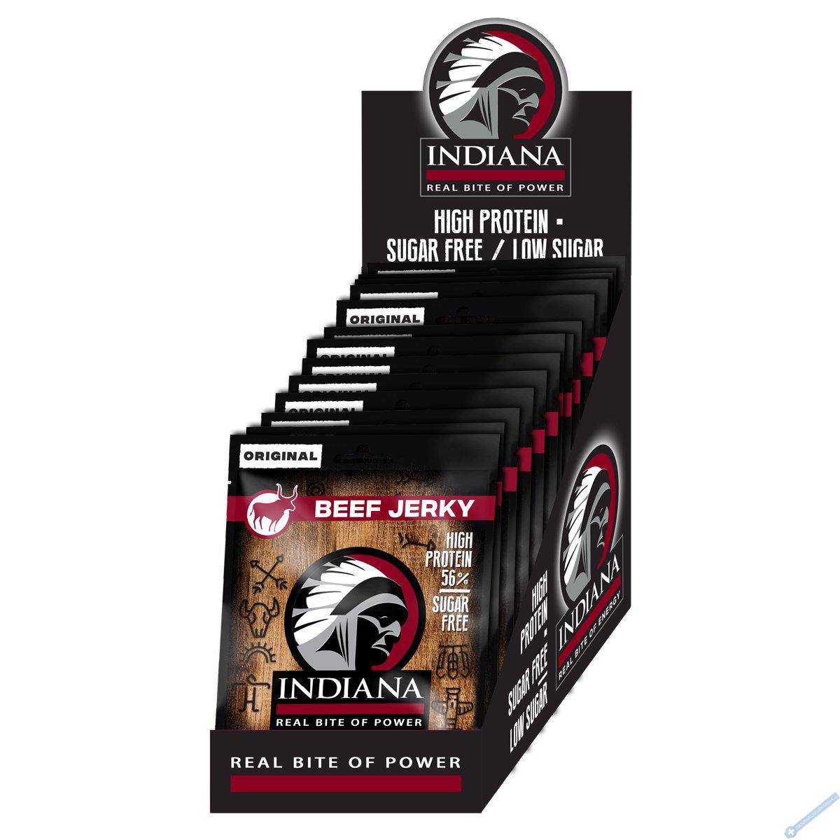 INDIANA Jerky hovězí Original 375g - display