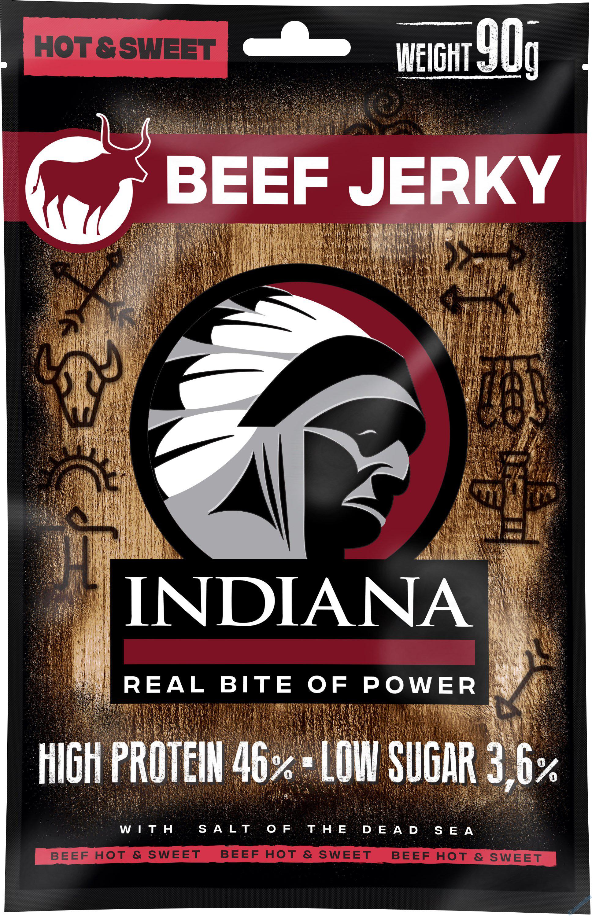 INDIANA Jerky hovězí Hot & Sweet ZIP 90g