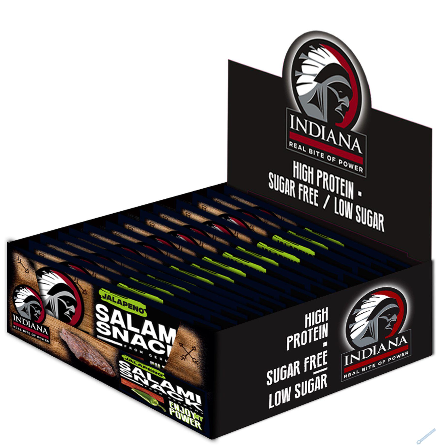 INDIANA Salami Snack Jalapeno 360g - display