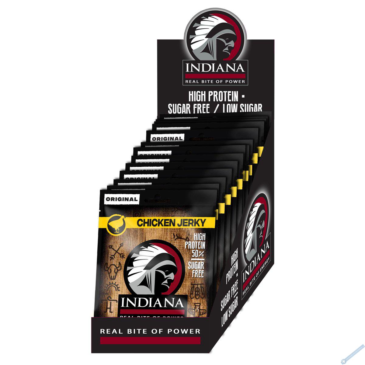 INDIANA Jerky kuřecí Original 375g - display