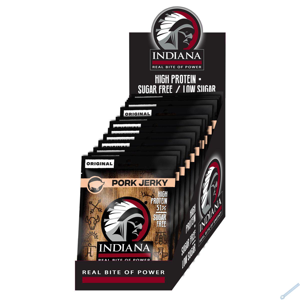 INDIANA Jerky vepov Original 375g - display