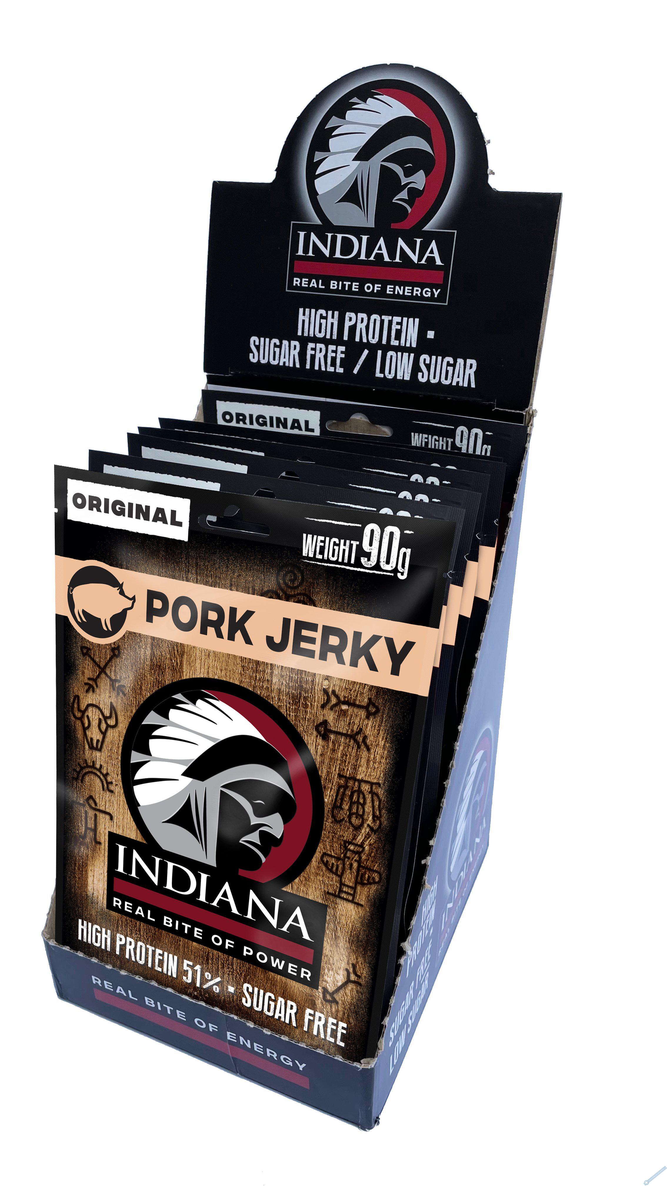 INDIANA Jerky vepřové Original ZIP 720g - display