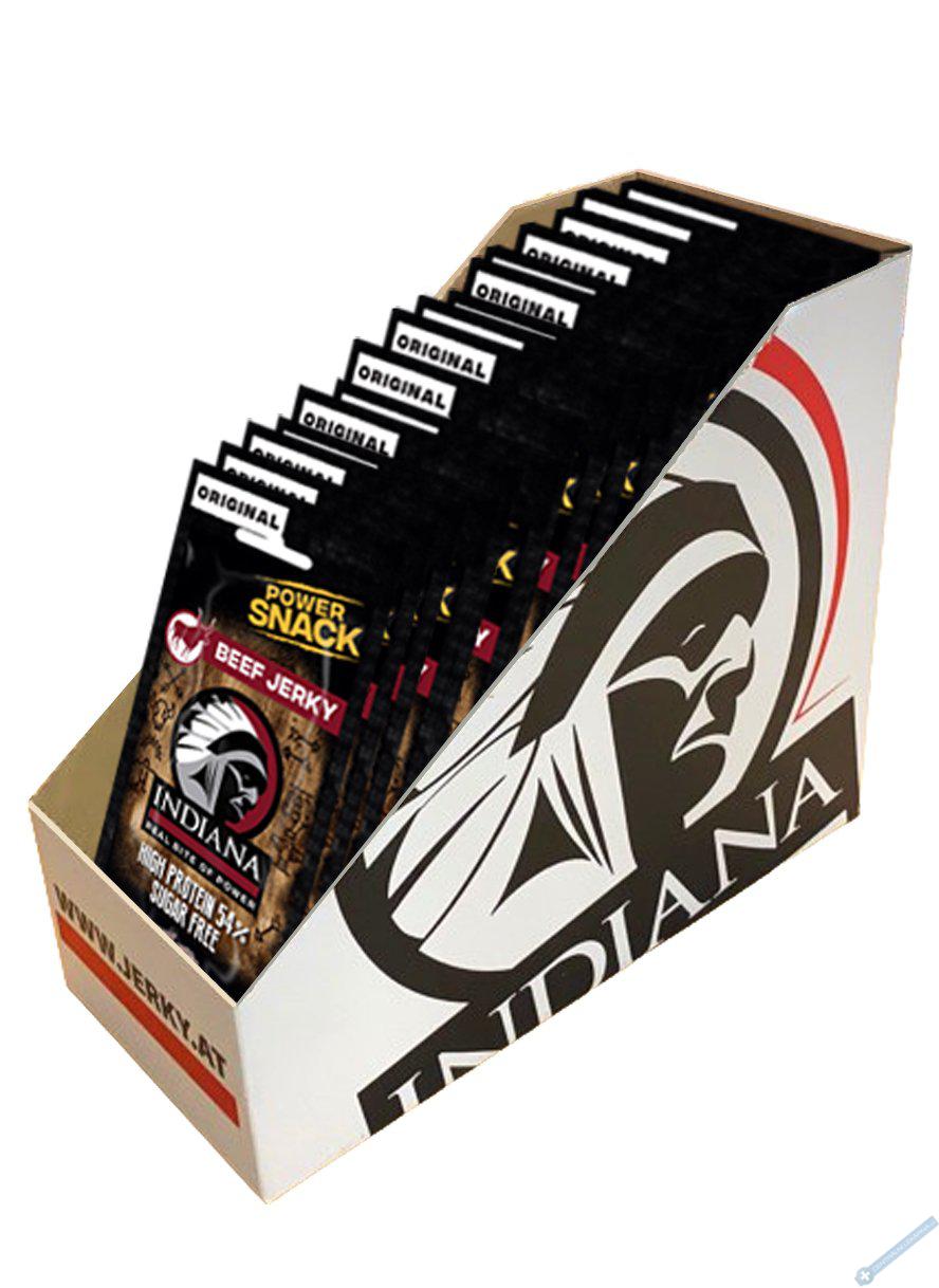 INDIANA Jerky hovězí Power Snack Original 480g - display