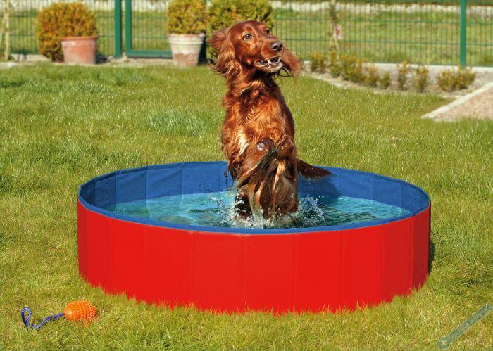 Karlie Skládací bazén pro psy modro/červený 80x20cm
