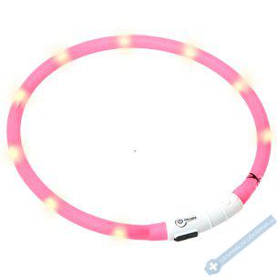 Karlie LED světelný obojek růžový obvod 20-75cm