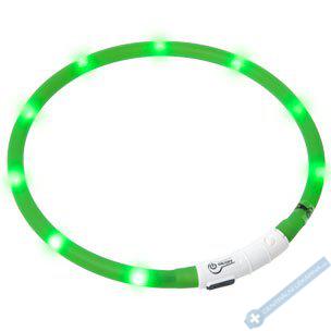Karlie LED světelný obojek zelený obvod 20-75cm