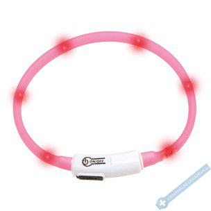 Karlie LED světelný obojek pro kočky růžový obvod 20-35cm