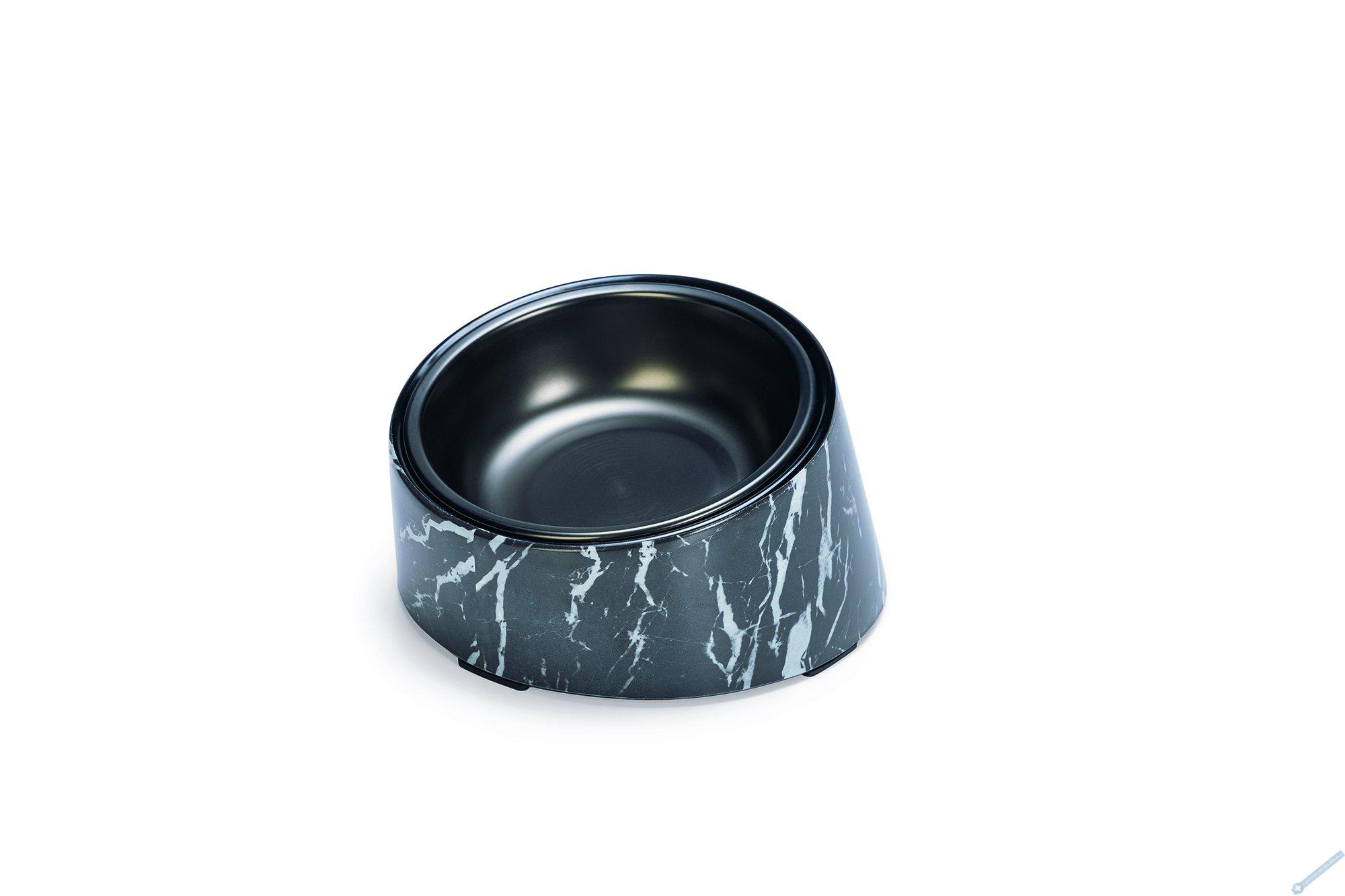 Designed by Lotte Vita Designová miska pro kočky Vzor černý mramor 160ml