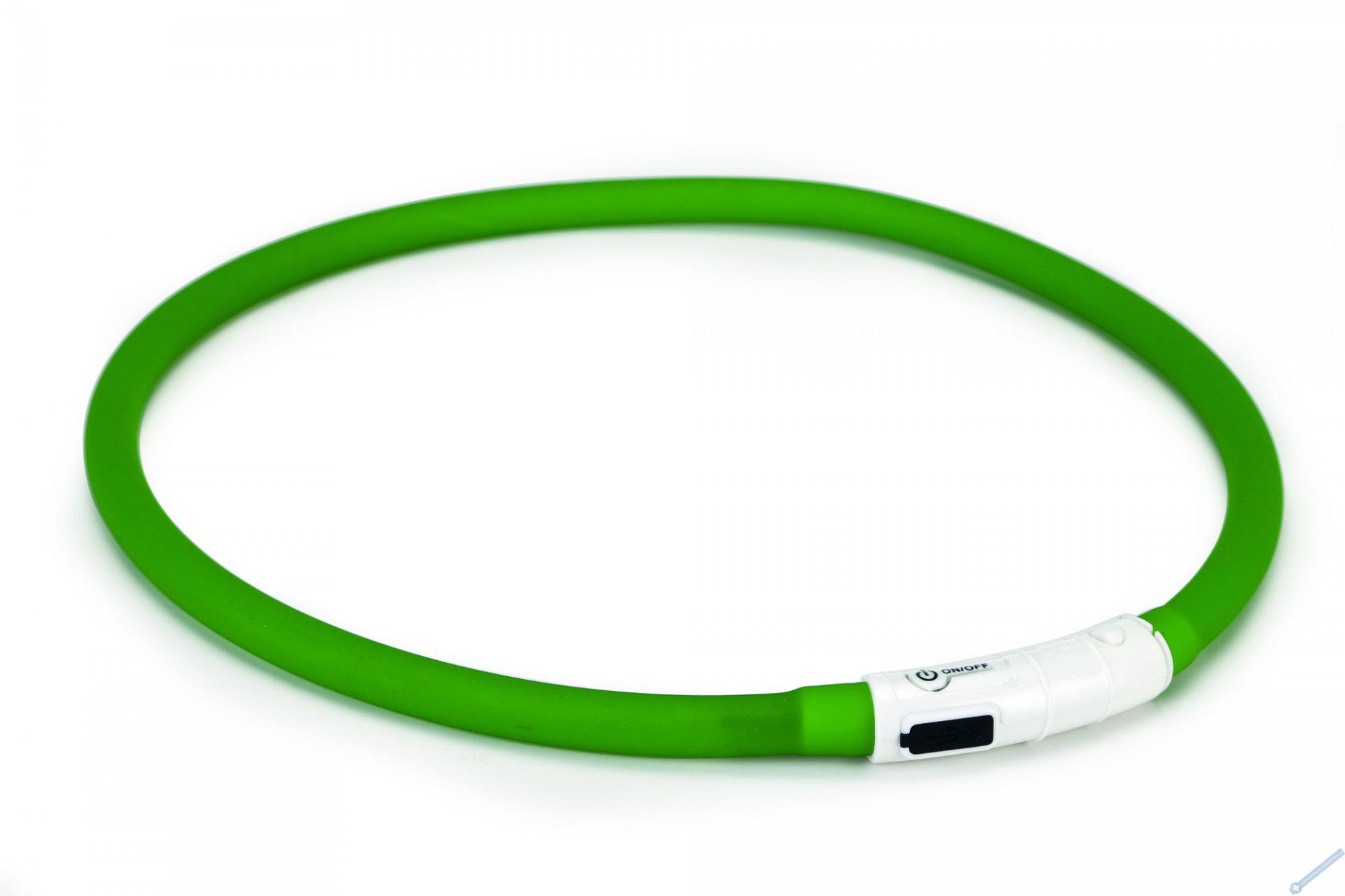 Beeztees Obojek Dogini silikonov   s USB pipojenm zelen 70x1cm