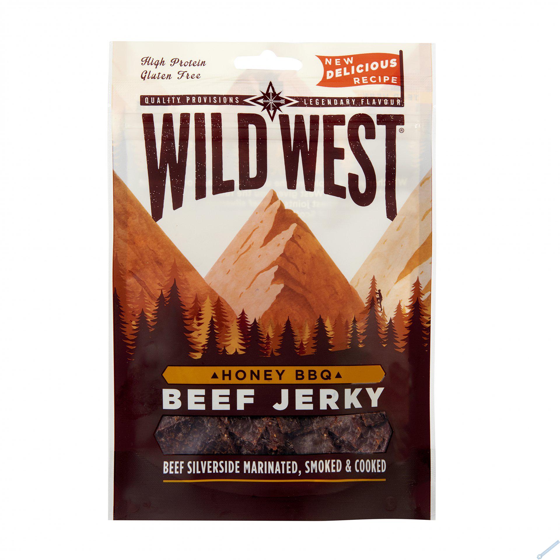 Wild West Beef Jerky Honey BBQ 400g - display