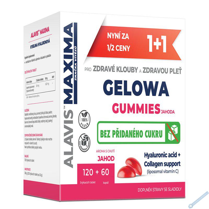 ALAVIS MAXIMA Gelowa Gummies jahoda 120 tablet + 60 kapsl�