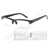Brýle čtecí +1. 00 UV400 černé s pruhy a pouzdrem