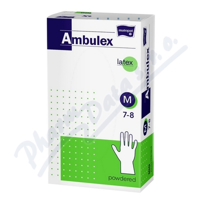 Ambulex rukavice latexov jemn pudrovan M 100ks
