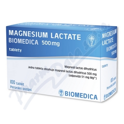 Magnesium lactate Biomedic.500mg tbl.nob.100x500mg