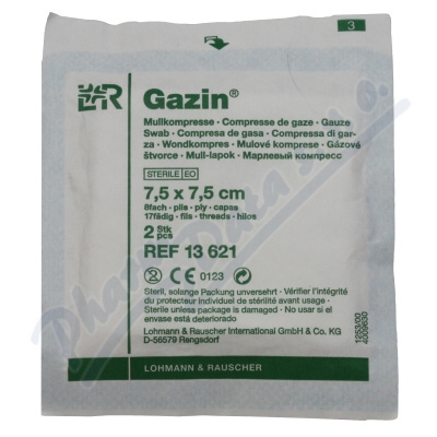 Gza hydrofil.skl.kompr.ster.Gazin 7.5x7.5cm-2ks