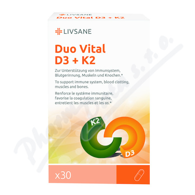 LIVSANE Vitamin D3 + K2 na vitalitu kapsle 30ks