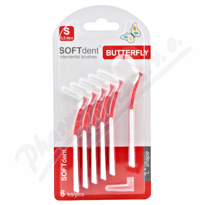 SOFTdent Butterfly mezizub. kartek zahnut S 6ks