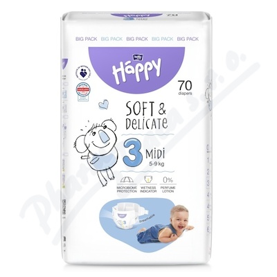 Happy Soft&Delicate 3 dtsk pleny 5-9kg 70ks