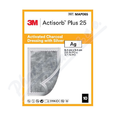 Actisorb Plus 25 kryt 6.5x9.5cm 10ks